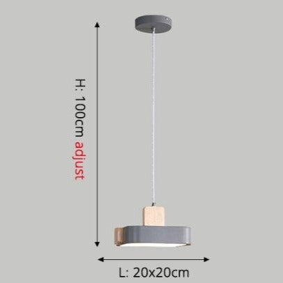 Lámpara de suspensión LED escandinavo con pantalla de madera Ainhara