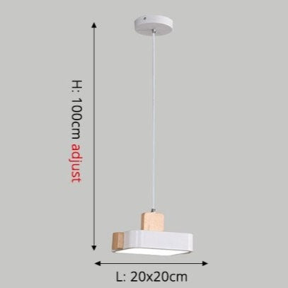 Lámpara de suspensión LED escandinavo con pantalla de madera Ainhara