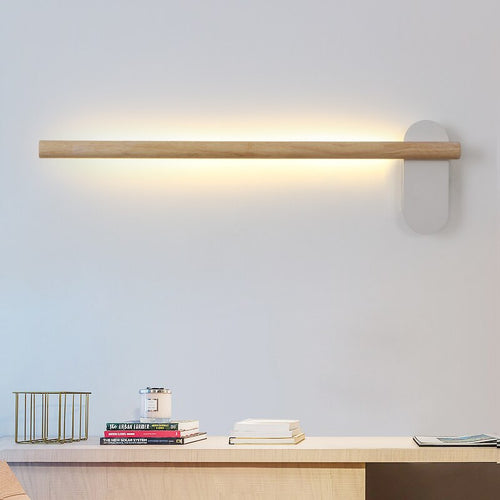 wall lamp Scandinavian rectangular LED wall lamp in wood Amane