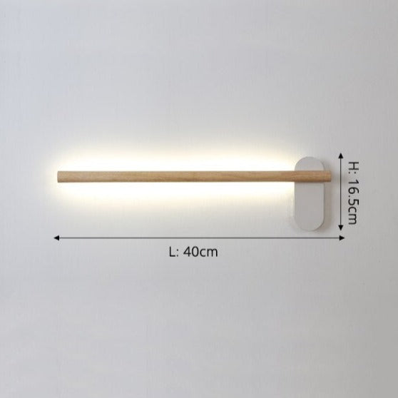 Lámpara de pared LED rectangular escandinava de madera Amane