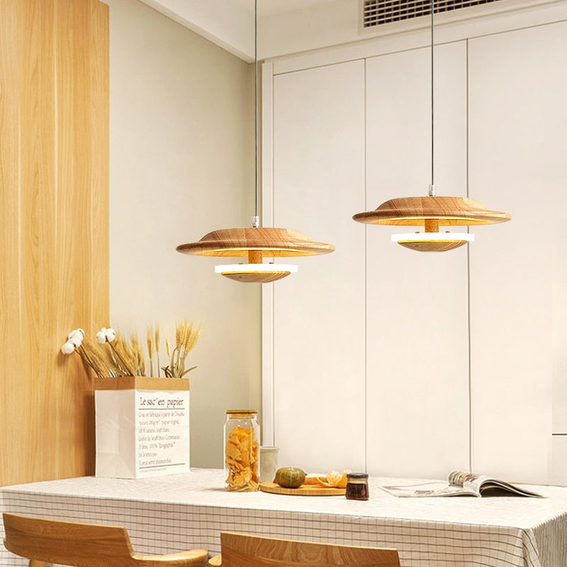 pendant light scandinavian with lampshade original wood Zoraida