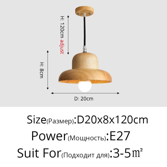 Suspension scandinave avec abat-jour original en bois Zoraida - vue 7 sur 9