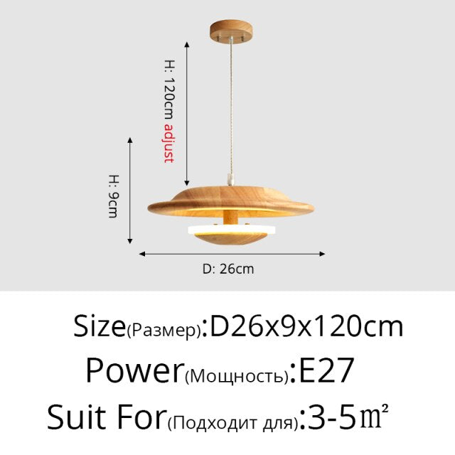 Suspension scandinave avec abat-jour original en bois Zoraida