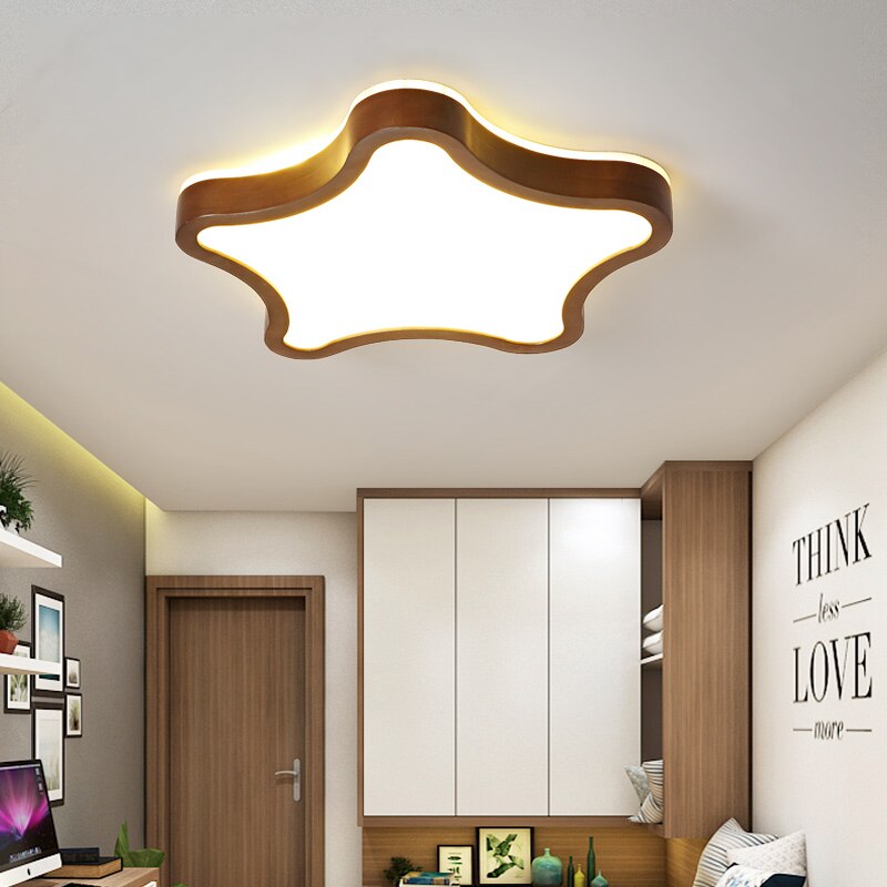 Scandinavian LED ceiling light with original wooden shapes Amade