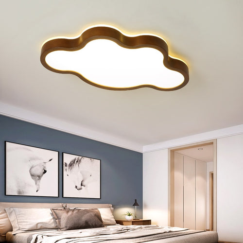 Scandinavian LED ceiling light with original wooden shapes Amade