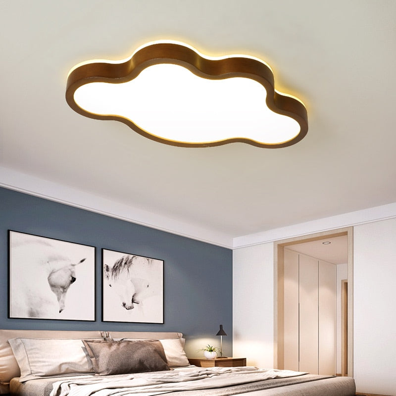 Plafonnier scandinave LED avec formes originales en bois Amade