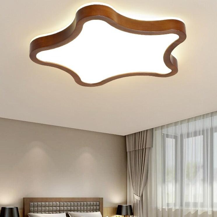 Scandinavian LED ceiling light with original wooden shapes Amade