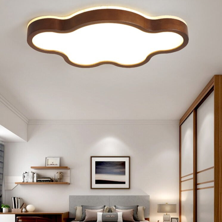 Scandinavian LED ceiling light with original wooden shapes Amade