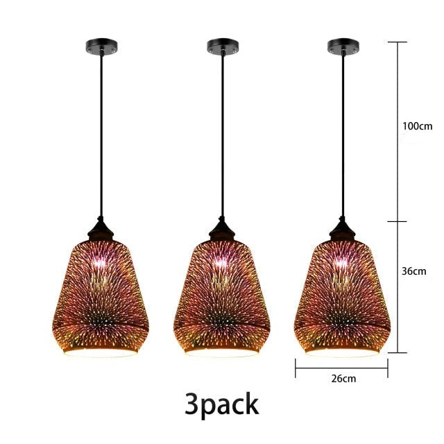 pendant light modern multicolored glass 3D Kaili