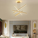 Lustre moderne LED en forme d'étoile métallique doré Alaikari