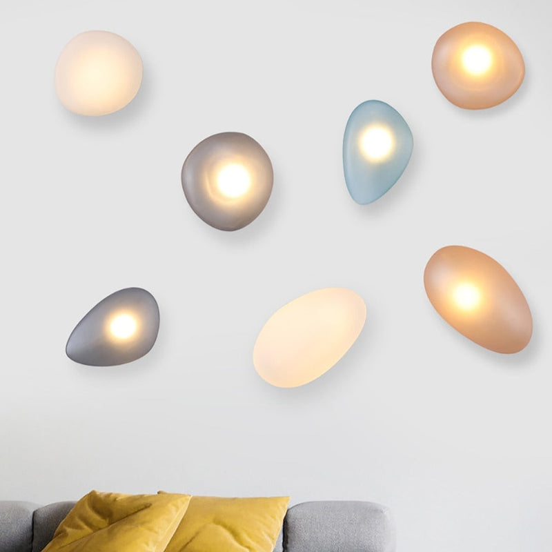 Lámpara de pared design LED en forma de piedra de color Manar