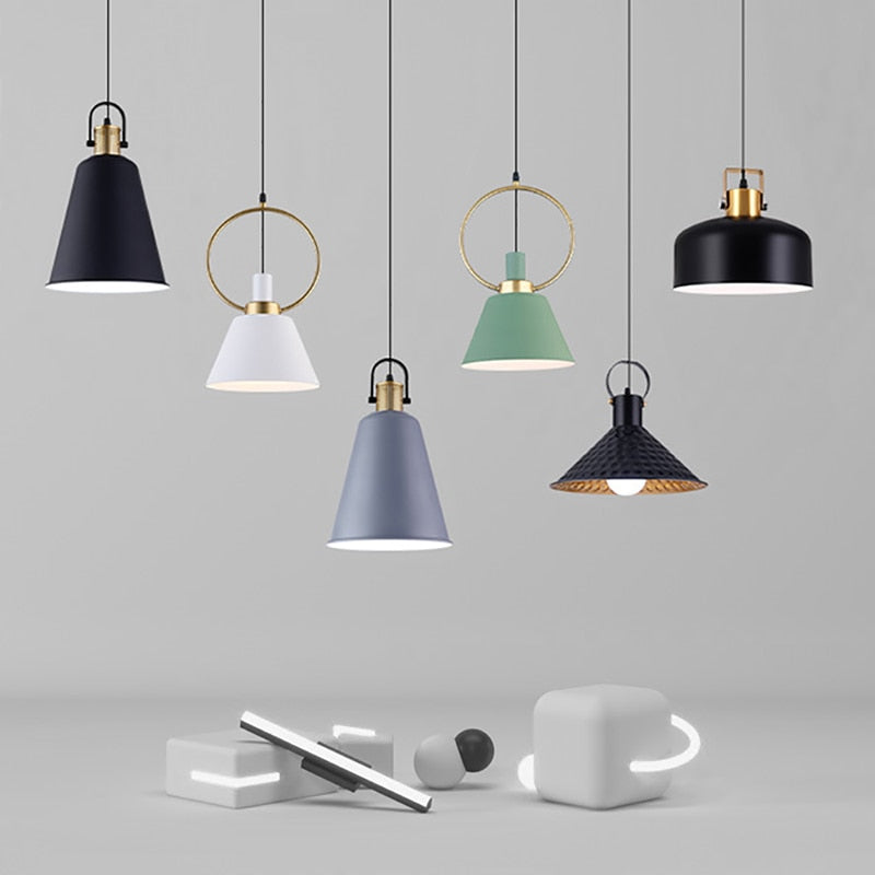 Suspension design LED avec abat-jour en métal nordique Haston - vue 5 sur 22