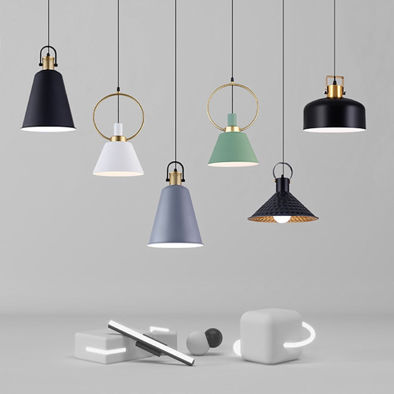 pendant light LED design with lampshade Nordic metal Haston