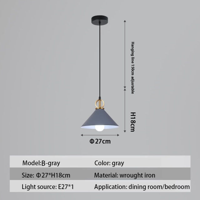 Suspension design LED avec abat-jour en métal nordique Haston - vue 11 sur 22