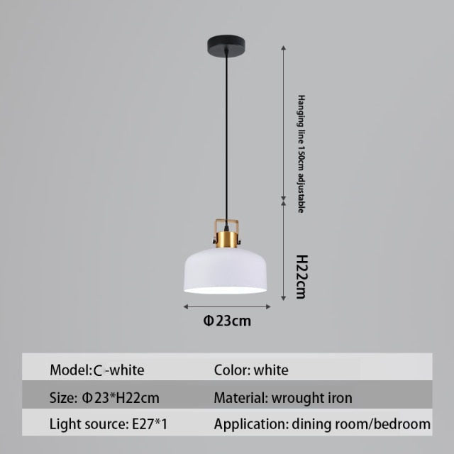 Lámpara de suspensión design LED con pantalla metálica nórdica Haston