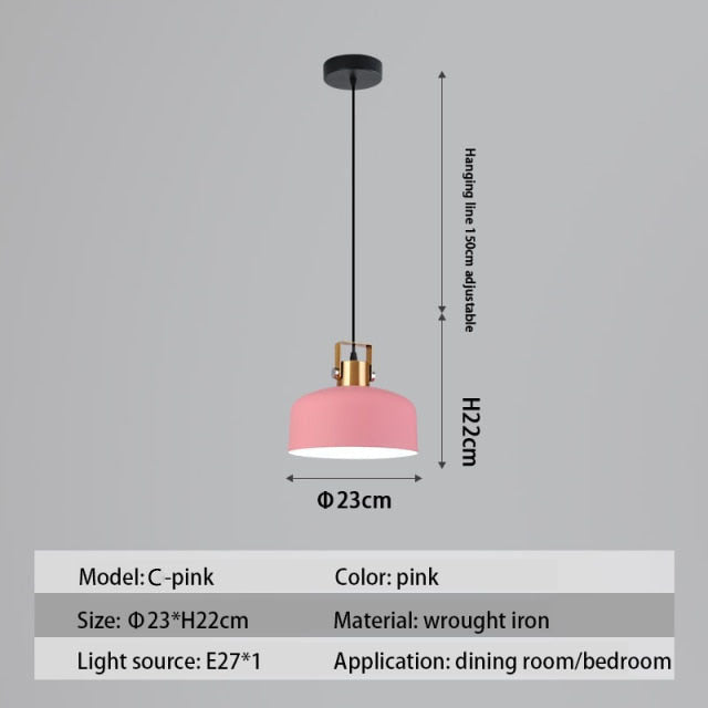 Lámpara de suspensión design LED con pantalla metálica nórdica Haston