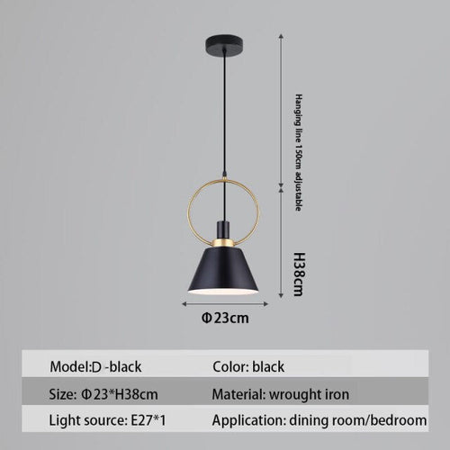 Suspension design LED avec abat-jour en métal nordique Haston - vue 18 sur 22