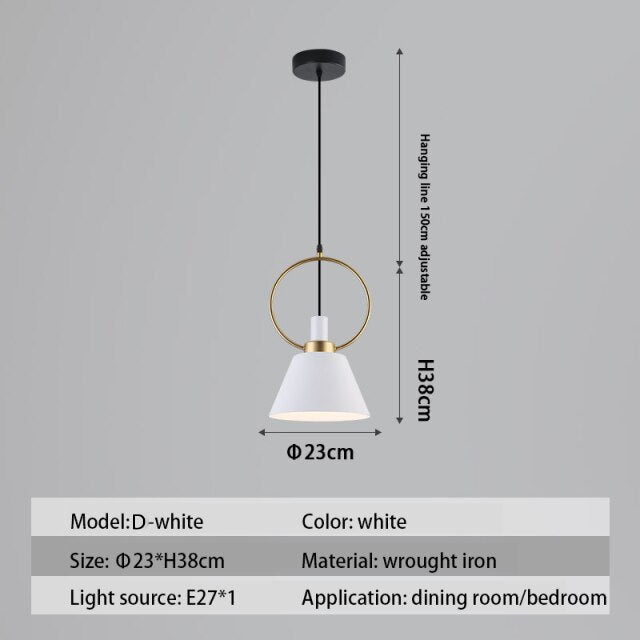 Lámpara de suspensión design LED con pantalla metálica nórdica Haston