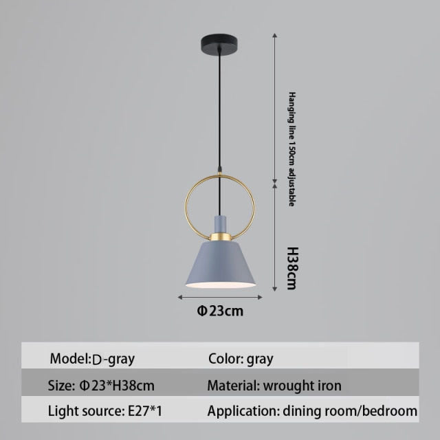 Suspension design LED avec abat-jour en métal nordique Haston - vue 19 sur 22