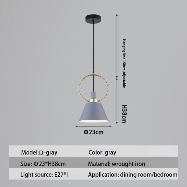 Lámpara de suspensión design LED con pantalla metálica nórdica Haston