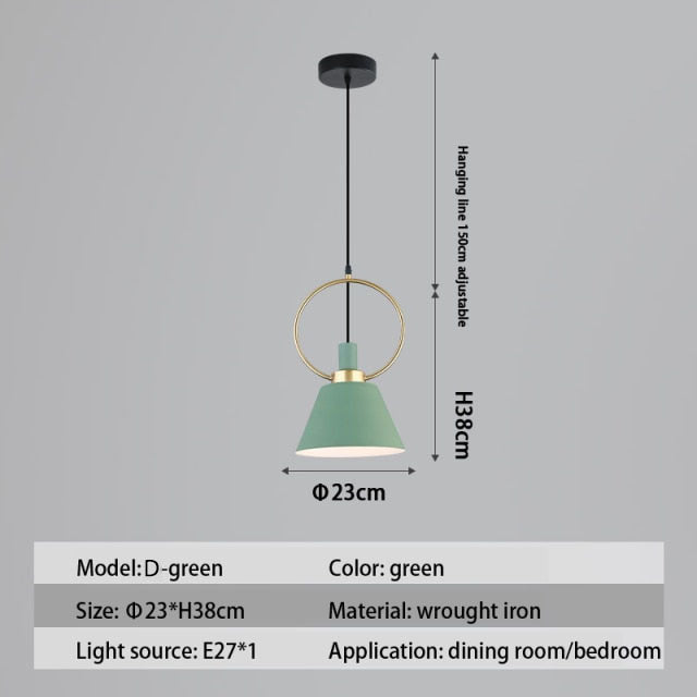 Lámpara de suspensión design LED con pantalla metálica nórdica Haston