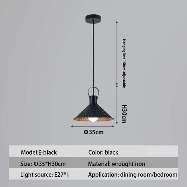 Lámpara de suspensión design LED con pantalla metálica nórdica Haston