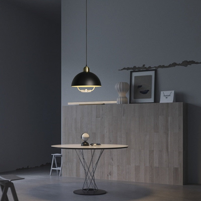 pendant light industrial with lampshade rounded Lyvia