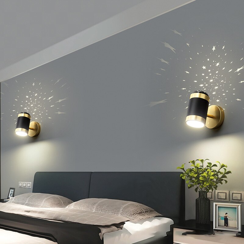 wall lamp black and gold cylindrical modern mural Benie