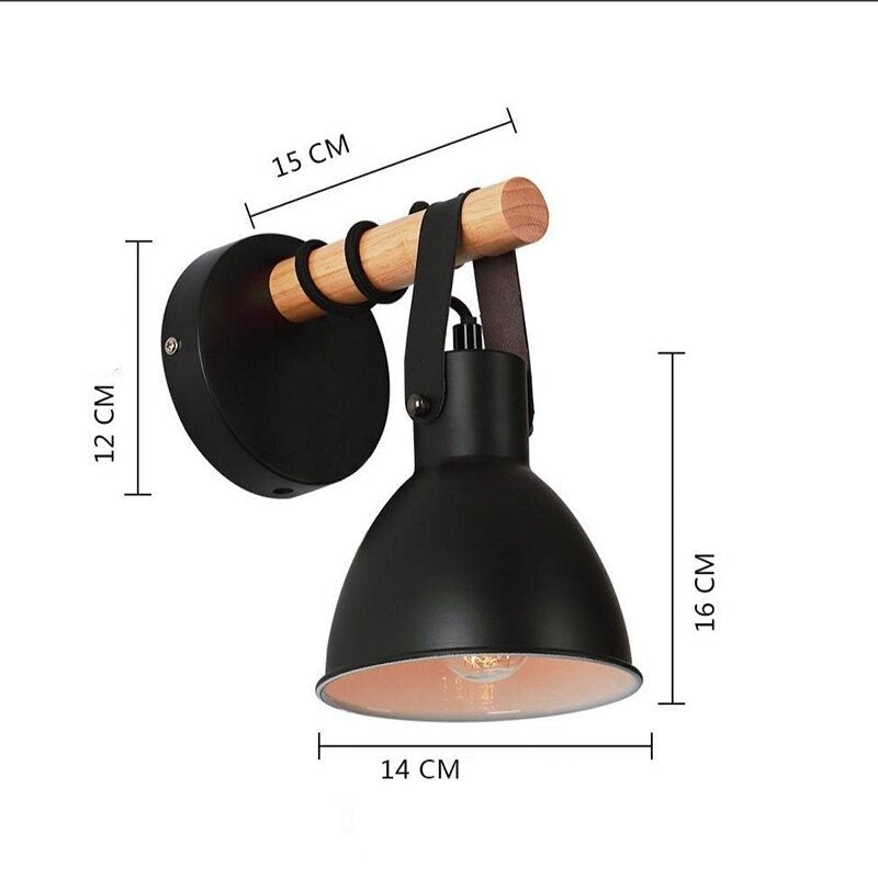 wall lamp industrial LED wall light with lampshade conical black Nofti