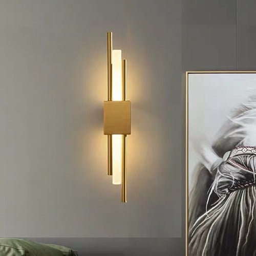 wall lamp LED wall design with gold metal bar Xeres