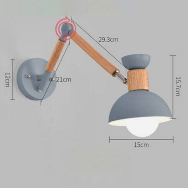 wall lamp modern wood and metal wall Garenne (several models)