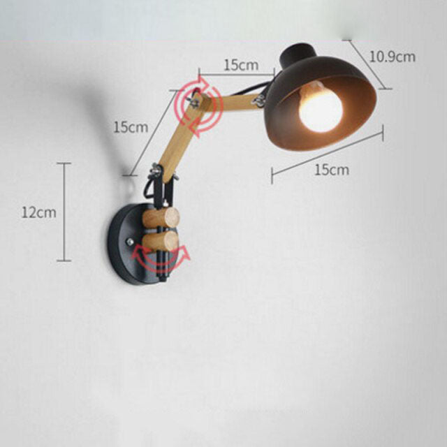 wall lamp modern wood and metal wall Garenne (several models)