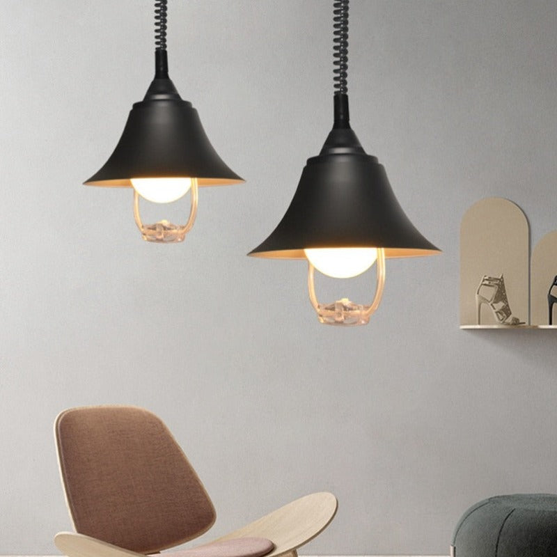 pendant light industrial lampshade conical rounded and colored Chione