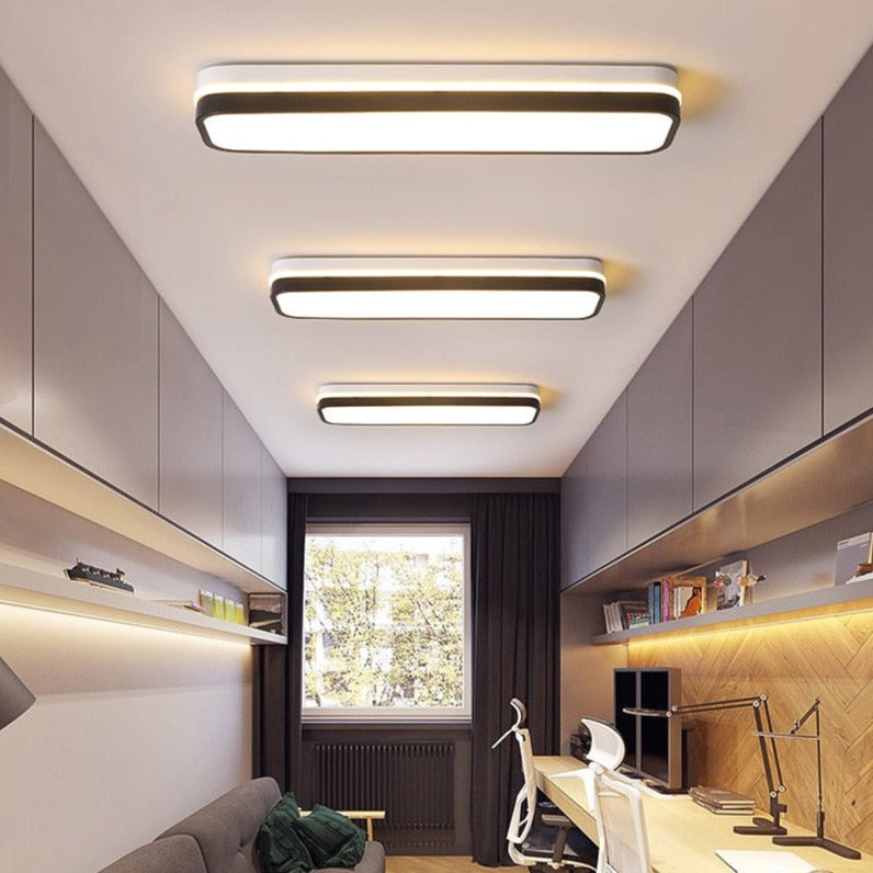 Chelsea white and black modern geometric LED ceiling light