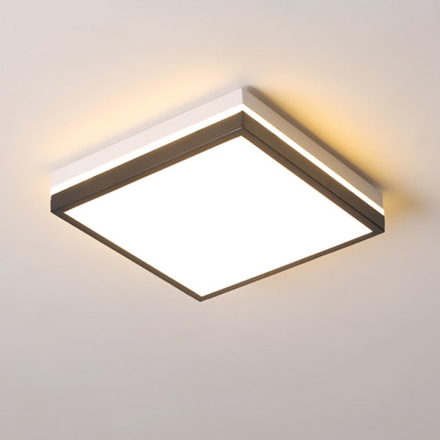 Plafonnier moderne LED forme géométrique blanc et noir Chelsea