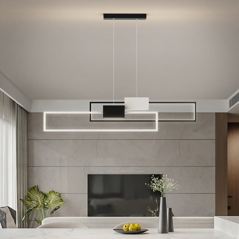 Lustre design LED avec lampes rectangulaires en métal Artemisa - vue 2 sur 7
