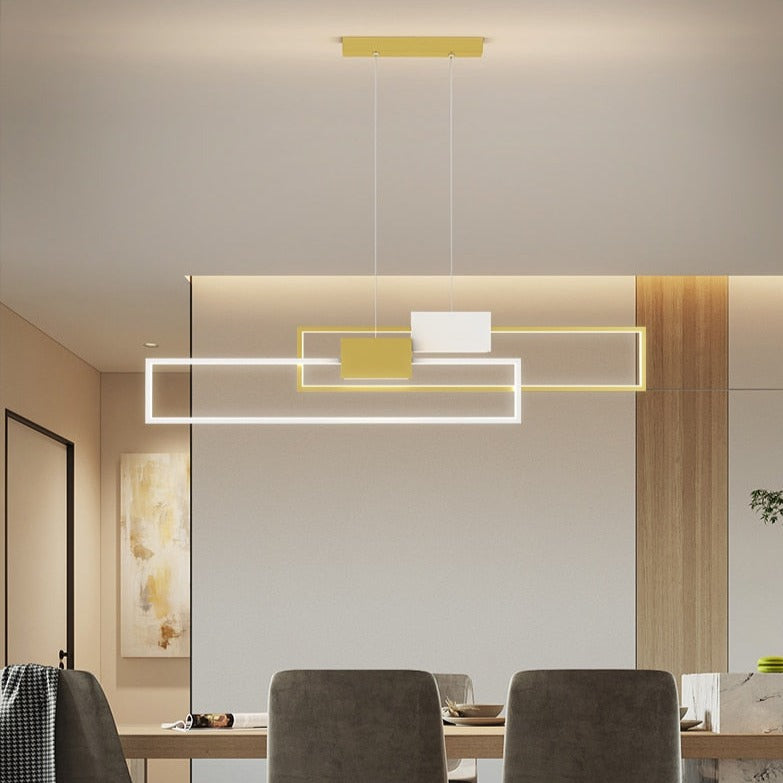 LED design chandelier with rectangular metal lamps Artemisa