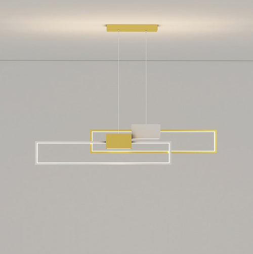 Lustre design LED avec lampes rectangulaires en métal Artemisa