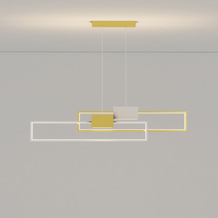 Araña design LED con lámparas rectangulares de metal Artemisa