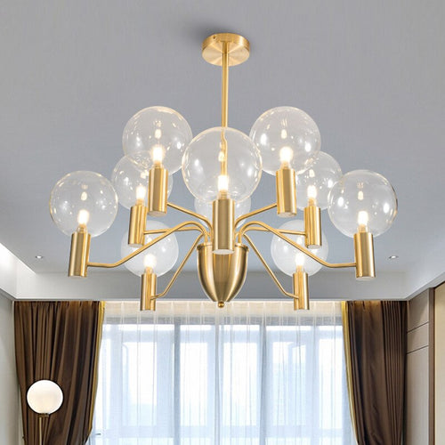 Lustre moderne LED forme d'araignée métallique dorée Criss - vue 4 sur 7