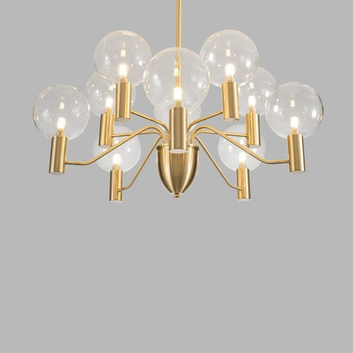 Lustre moderne LED forme d'araignée métallique dorée Criss - vue 7 sur 7