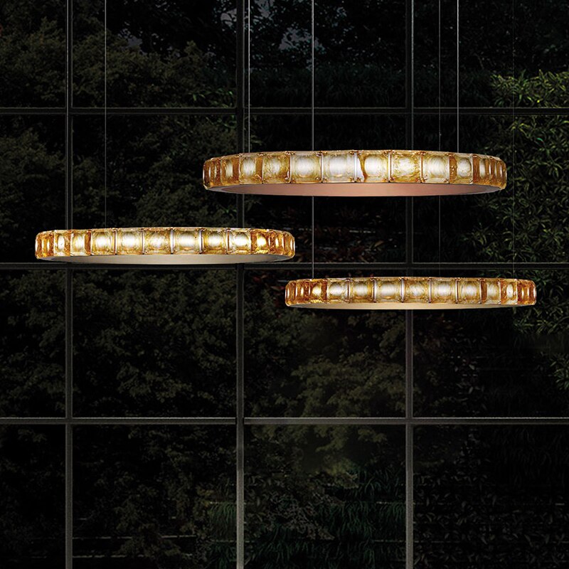 Lustre moderne LED style bague avec diamants en cristal Martis - vue 6 sur 11