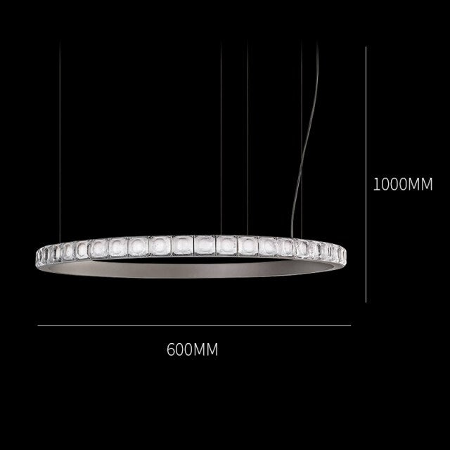 Lustre moderne LED style bague avec diamants en cristal Martis - vue 10 sur 11