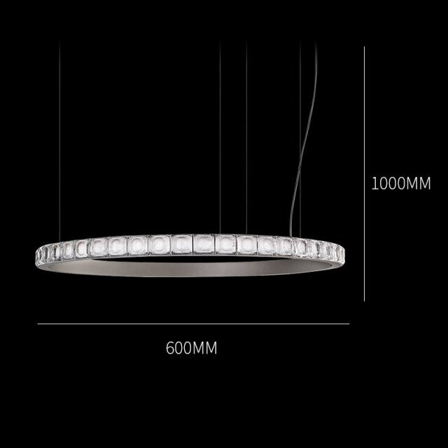 Lustre moderne LED style bague avec diamants en cristal Martis