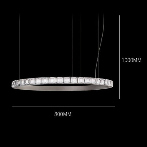 Lustre moderne LED style bague avec diamants en cristal Martis - vue 12 sur 11