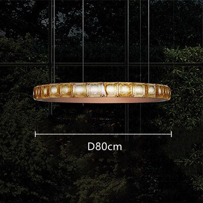 Lustre moderne LED style bague avec diamants en cristal Martis - vue 9 sur 11