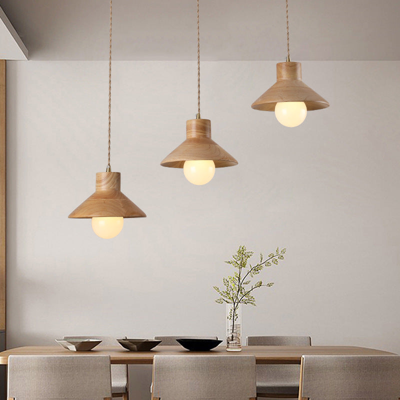 pendant light modern with lampshade wood Avana