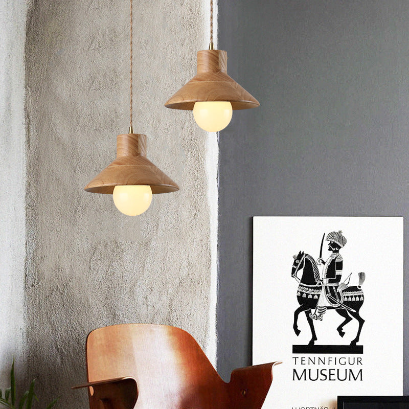 pendant light modern with lampshade wood Avana