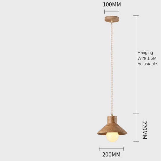 Suspension moderne avec abat-jour en bois Avana