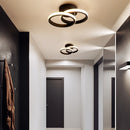 Plafonnier moderne LED avec anneaux croisés en métal Dunkian